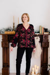 Tribal Button Front Blouse with Embroidery