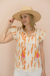 Tribal Flutter Sleeve Blouse