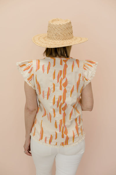 Tribal Flutter Sleeve Blouse