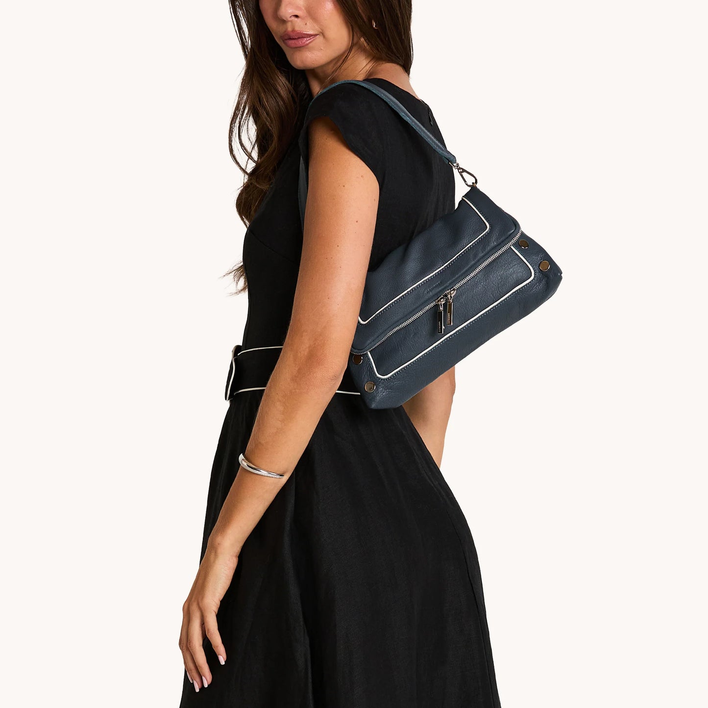 Hammitt Beverly Medium Nautical Navy Handbag