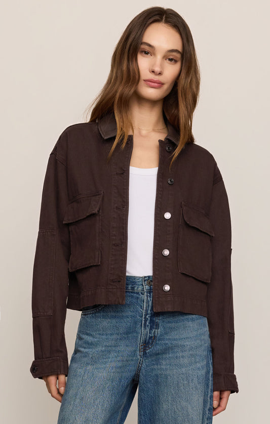 Z Supply Rey Cropped Umber Chore Jacket