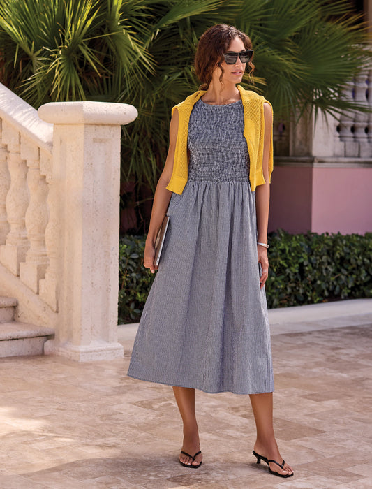 Tribal Sleeveless Rouched Dress