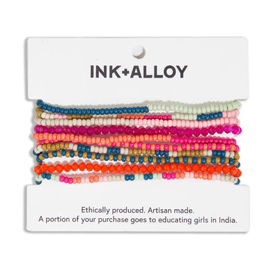 Ink+Alloy Sage Beaded Bracelet