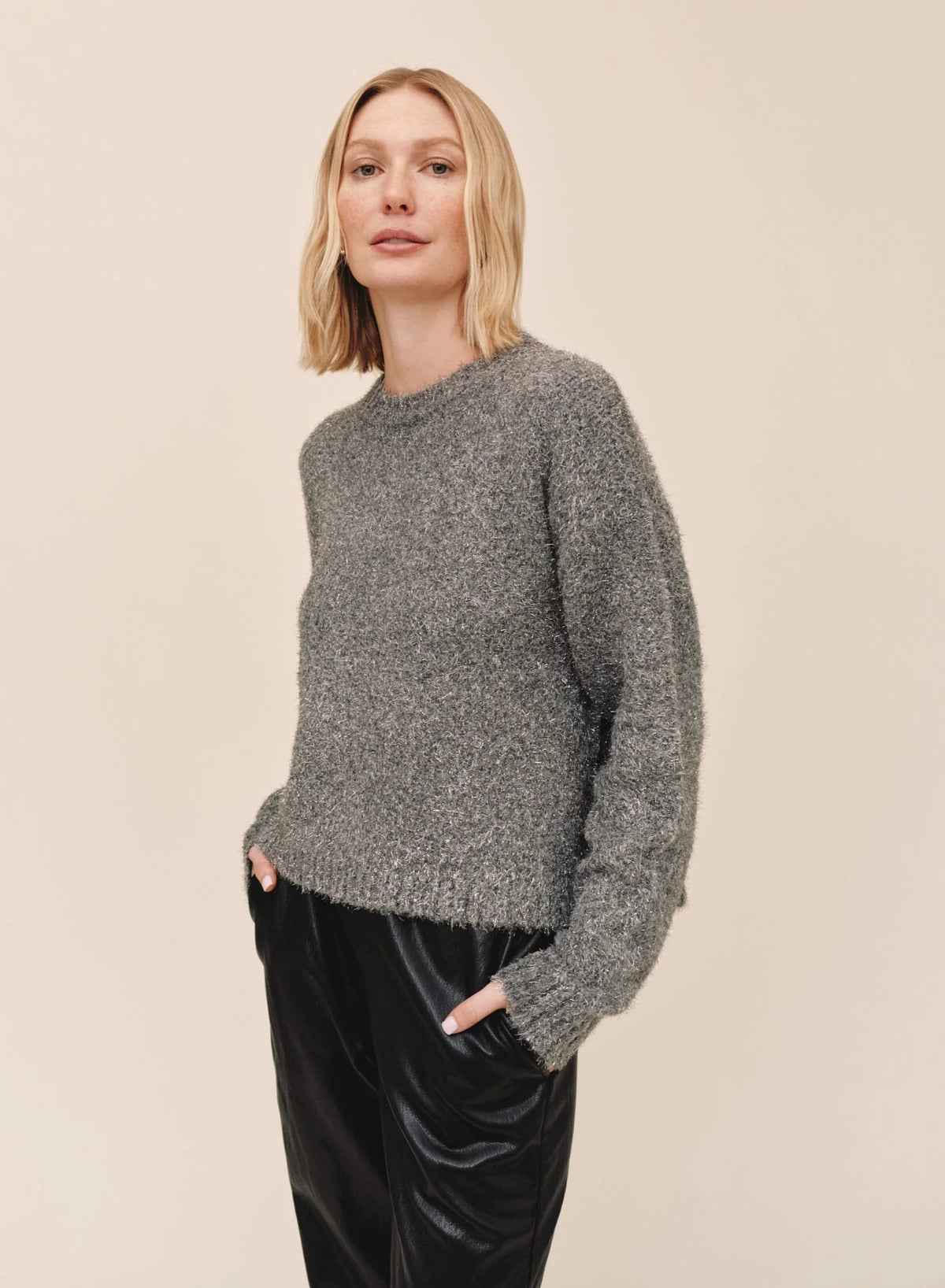 Bella Dahl Gold Shimmer Slouchy Sweater