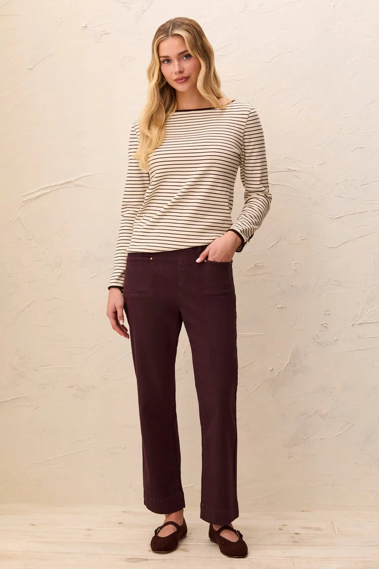 Tribal Straight Pull-on Pant in Fudge