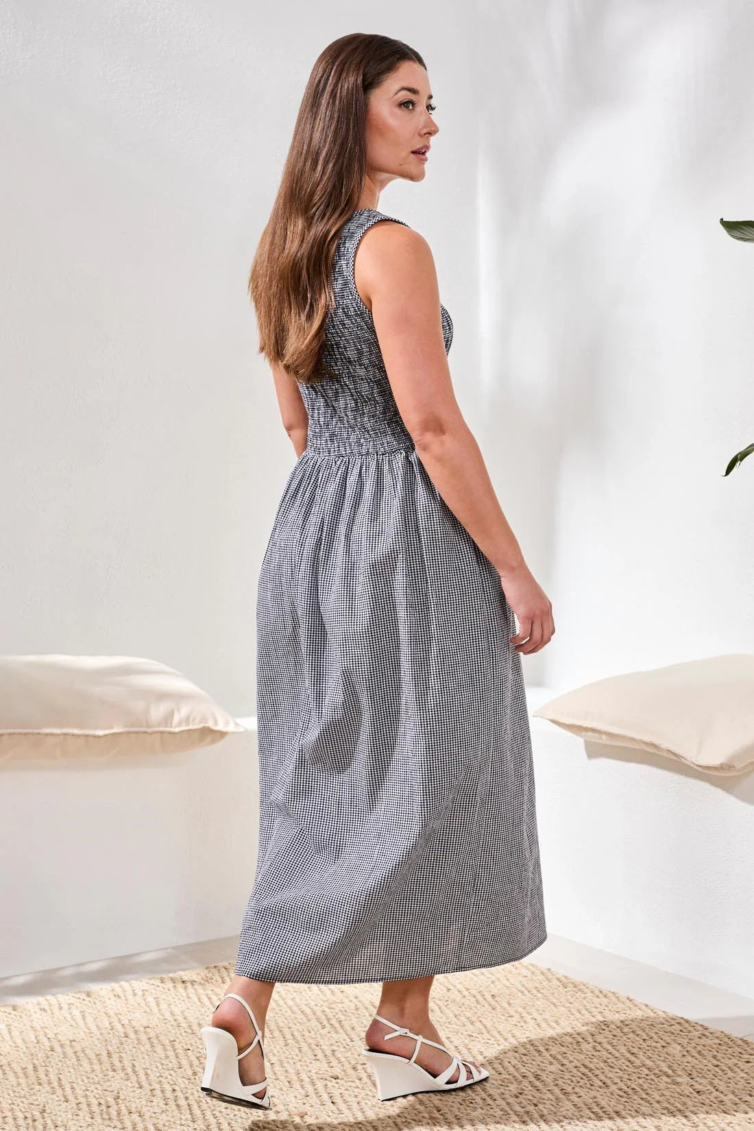 Tribal Sleeveless Rouched Dress