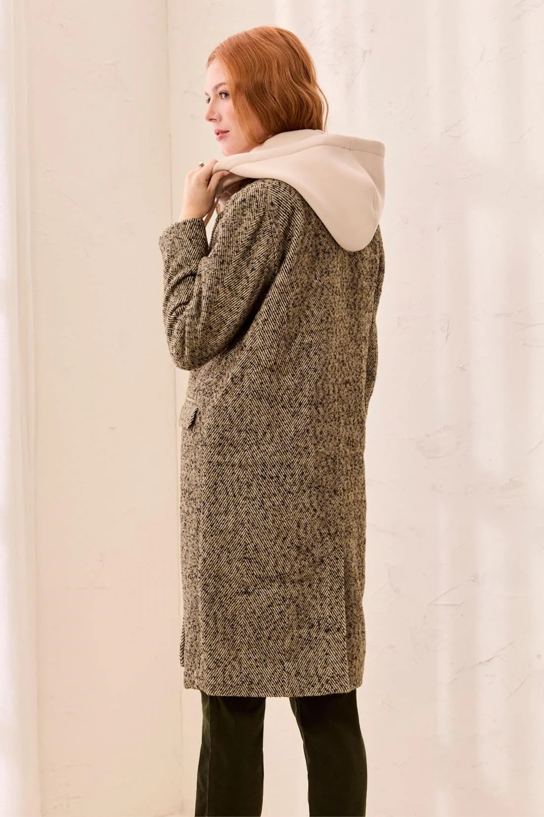 Tribal Wear Two Ways Car Coat in Saddle Brown