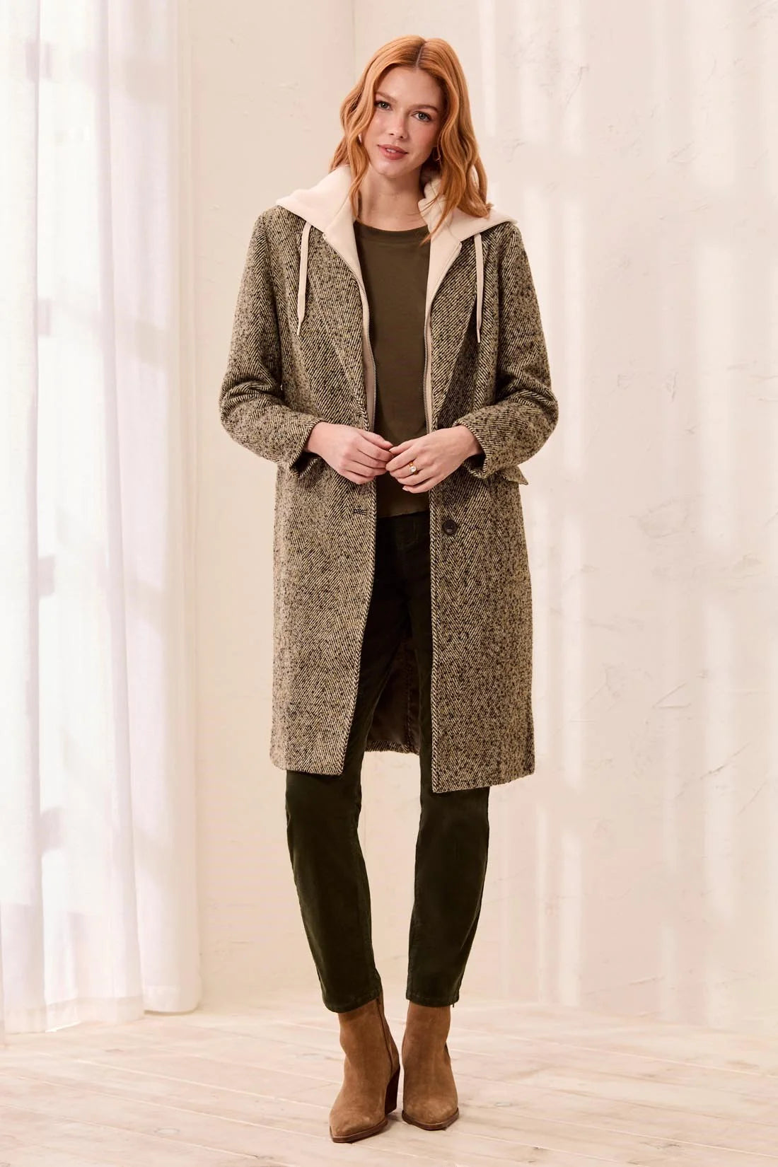 Tribal Wear Two Ways Car Coat in Saddle Brown