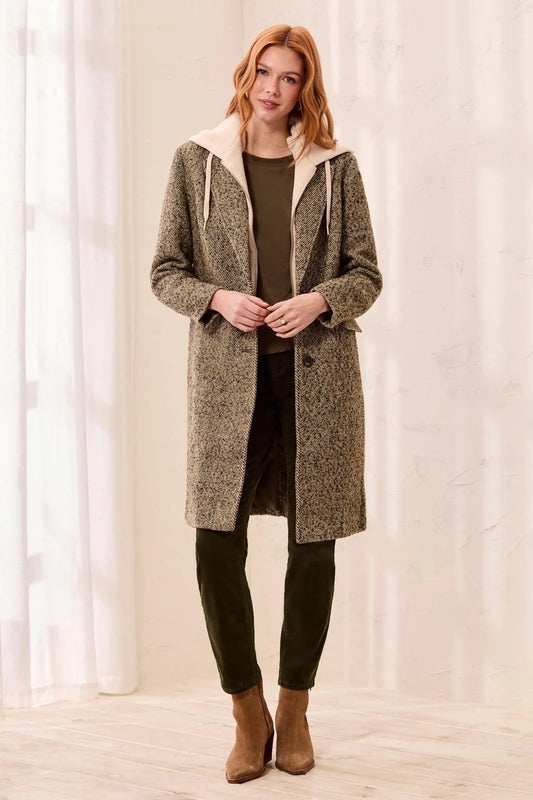 Tribal Wear Two Ways Car Coat in Saddle Brown