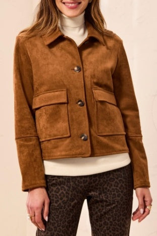 Tribal Faux Suede Jacket