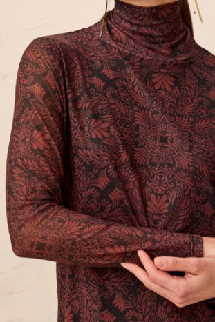 Tribal Mesh Turtleneck