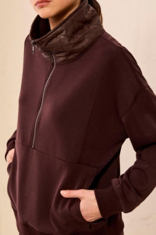 Tribal Mixed Media Pop-over in Saddle Brown
