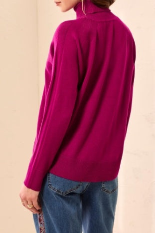Tribal Turtleneck Sweater in Mulberry