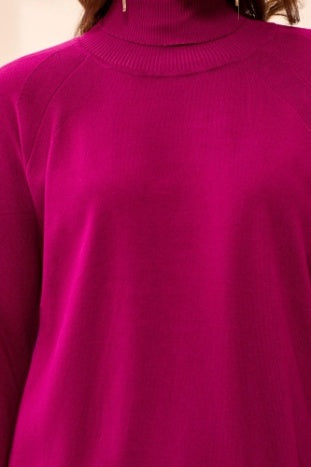 Tribal Turtleneck Sweater in Mulberry