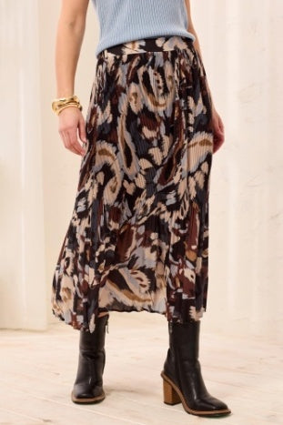 Tribal Flowy Plisse Printed Skirt