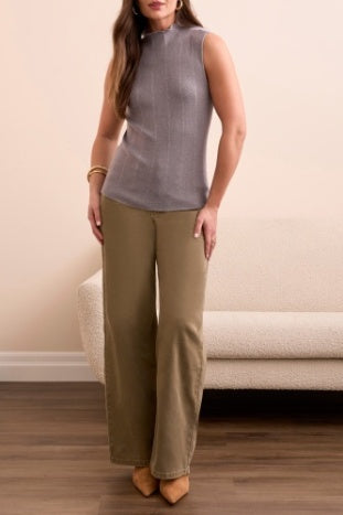 Tribal Sleeveless Mock Neck Top