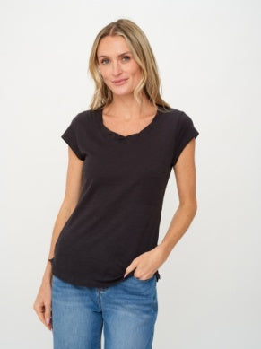 Six/Fifty Diana Twist Neck Crew Tee