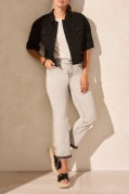 Tribal Elbow Sleeve Denim Jacket