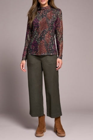 Tribal Mesh Turtleneck Top