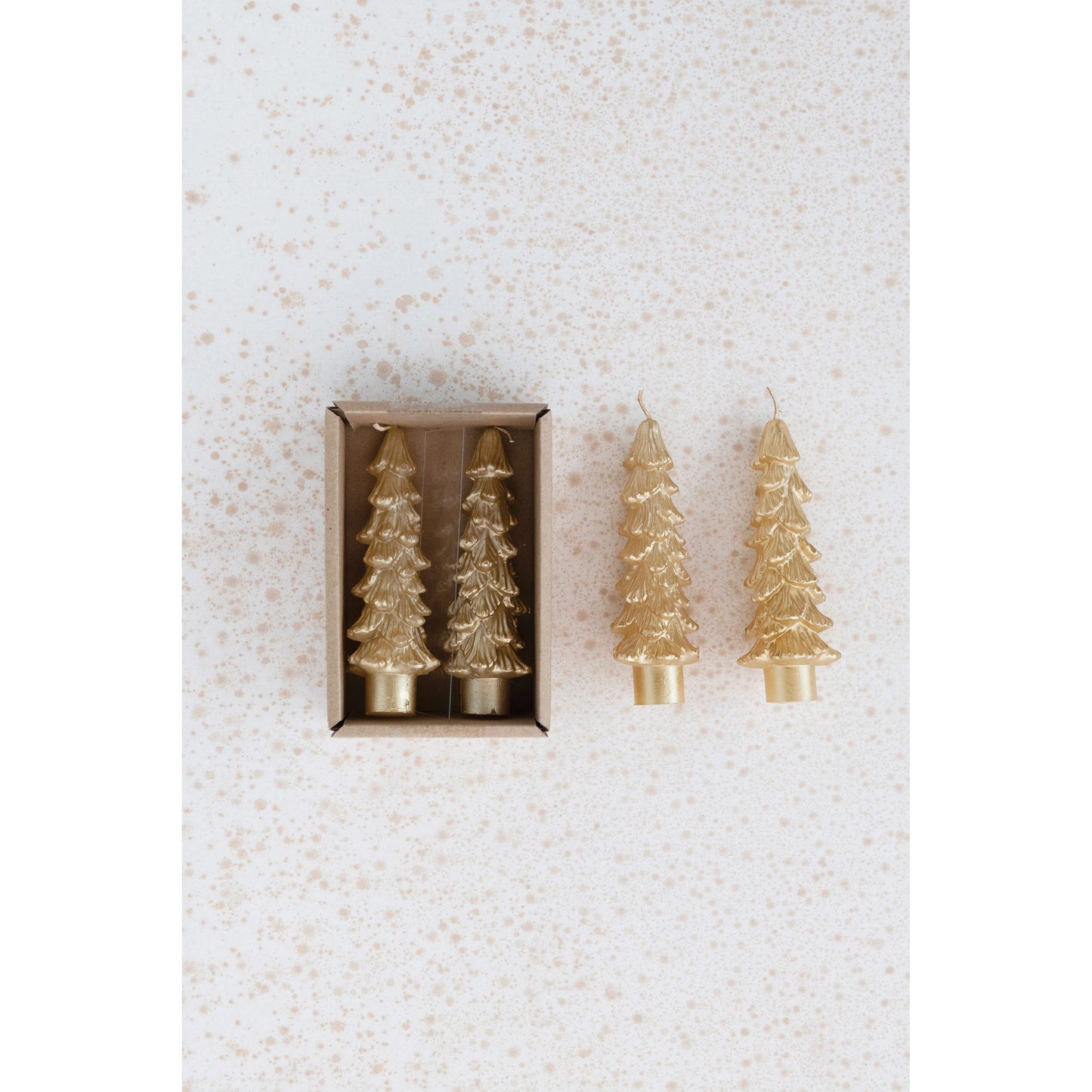 Unscented Tree Shaped Taper Candles, Set of 2, 2 sizes