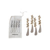 Steel & Brass Canape Spreaders in a Drawstring Bag