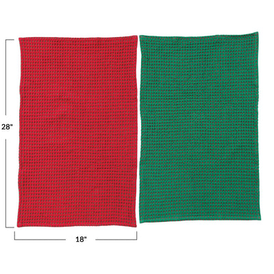 Kantha Stitch Waffle Weave Towel