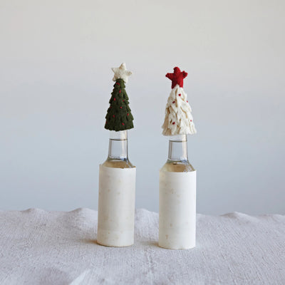 Wood Felt Tree Bottle Topper