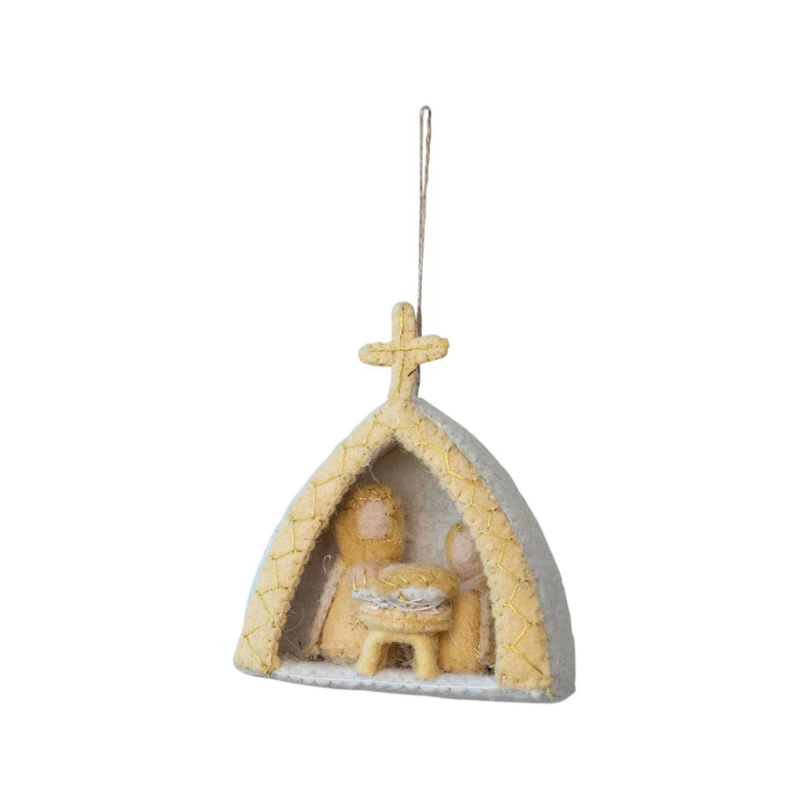Wool Felt Holy Family Ornament