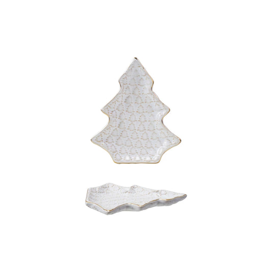 Stoneware Tree Shaped Plate