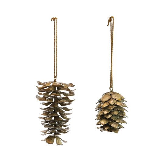 Metal Pinecone Ornaments, 2 styles