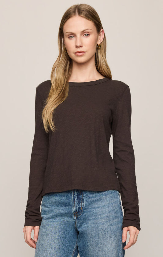 Z Supply Junie Long Sleeve Tee in Cocoa Bean