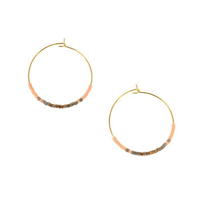 Seed Bead Hoop Earrings