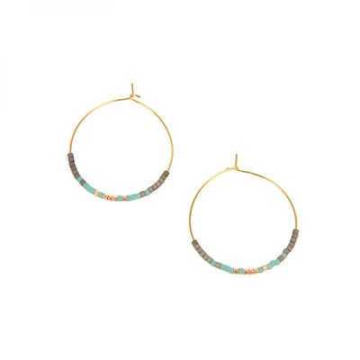 Seed Bead Hoop Earrings