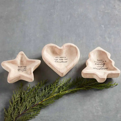 Wood Star Christmas Trinket Dish