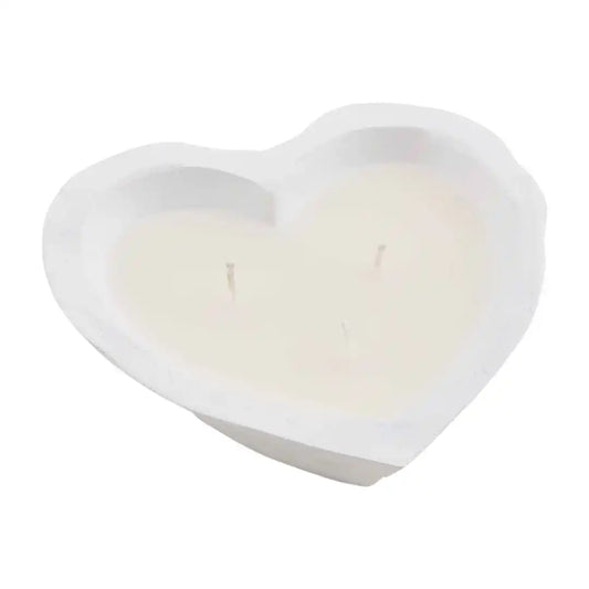 White Heart Bowl Candle