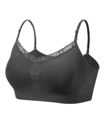 Coobie V-Neck Lace Trim Bra, 3 colors and 2 sizes