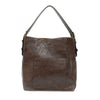 Joy Susan Dark Oak Hobo Handbag with Black Handle