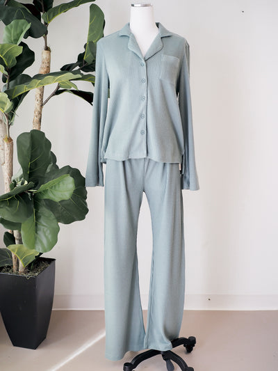 PJ Salvage Waffle Knit Pant in Sage