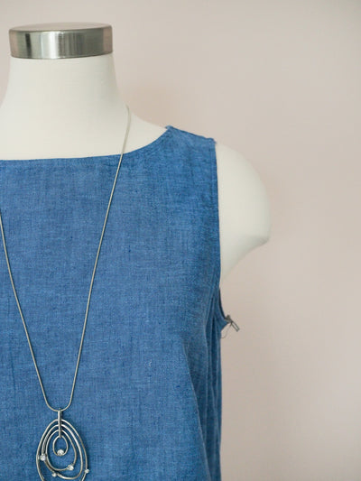 Habitat Pleat Hem Blue Dress