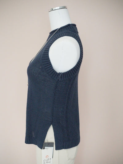 Tribal Sleeveless Mock Neck Sweater