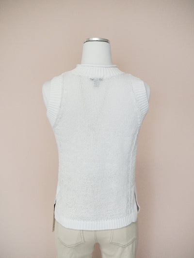 Tribal Sleeveless Mock Neck Sweater