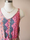 Tribal Hi-Lo Button Front Pink Dress