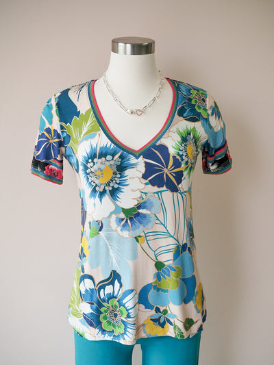 Johnny Was JENN FAVORITE S/S V-NECK TEE