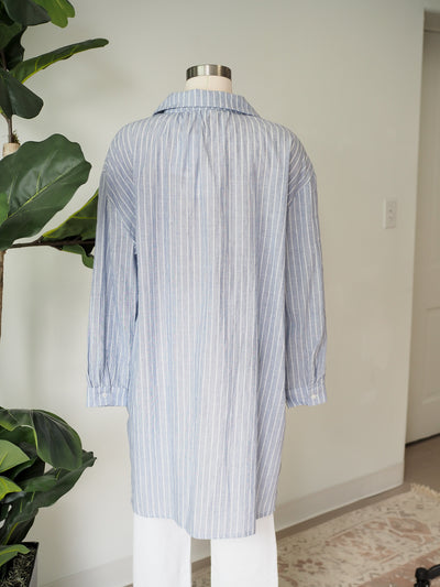 Before You Striped Button Down Tunic/Dress