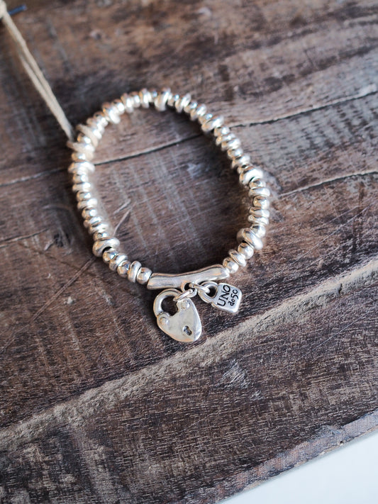 Uno de 50 Encandado Heart Locket Bracelet
