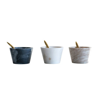 Small Marble Bowl with Spoon
