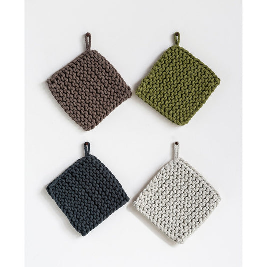 8" Square Crocheted Cotton Hot Pad