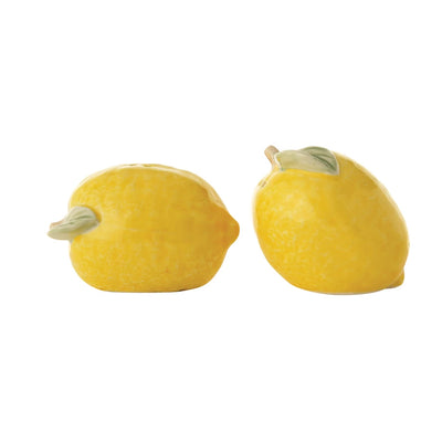 Stoneware Lemon Salt & Pepper Shakers, set