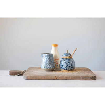 Hand Painted Sugar Bowl & Creamer Set
