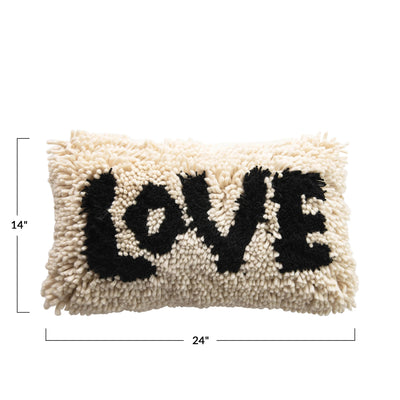 Love Woven Wool Shag Lumbar Pillow
